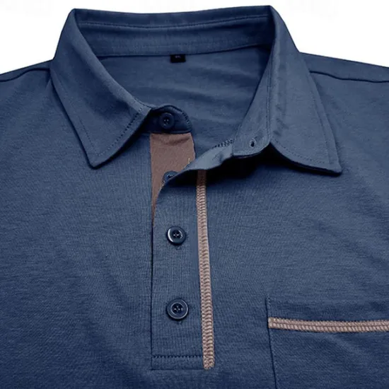 Hot OUKU Men's Polo Shirt Golf Shirt Work Casual Lapel Ribbed Polo Collar Short Sleeve Basic Modern Color Block Patchwork Button Spring & Summer Regular Fit Dark Gray Black White Burgundy Navy Blue Blue Polo