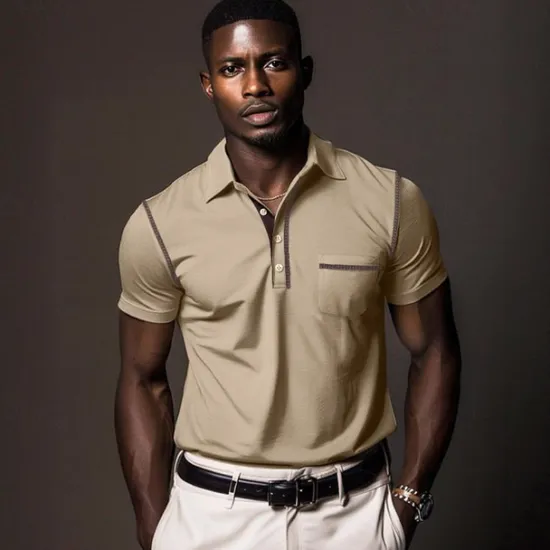 Hot OUKU Men's Polo Shirt Golf Shirt Work Casual Lapel Ribbed Polo Collar Short Sleeve Basic Modern Color Block Patchwork Button Spring & Summer Regular Fit Dark Gray Black White Burgundy Navy Blue Blue Polo