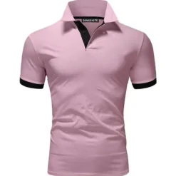 OUKU Men's Polo Shirt Golf Shirt Outdoor Casual Polo Collar Classic Short Sleeve Basic Classic Solid Color Button Front Button-Down Summer Regular Fit Apple Green Lake blue Black / Red Black White Yellow