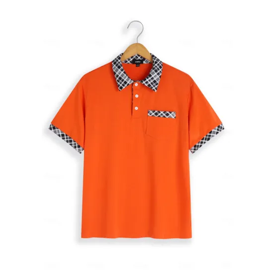 Best OUKU Men's Polo Shirt Golf Shirt Casual Holiday Lapel Short Sleeve Fashion Basic Plaid Color Block Patchwork Pocket Summer Regular Fit Light Blue White Orange Khaki Polo Shirt