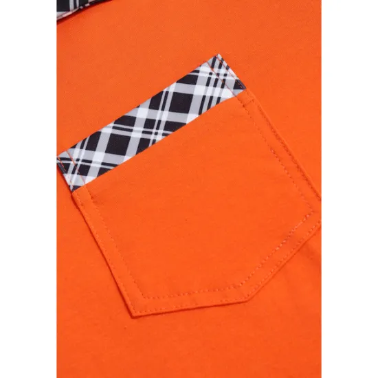 Best OUKU Men's Polo Shirt Golf Shirt Casual Holiday Lapel Short Sleeve Fashion Basic Plaid Color Block Patchwork Pocket Summer Regular Fit Light Blue White Orange Khaki Polo Shirt