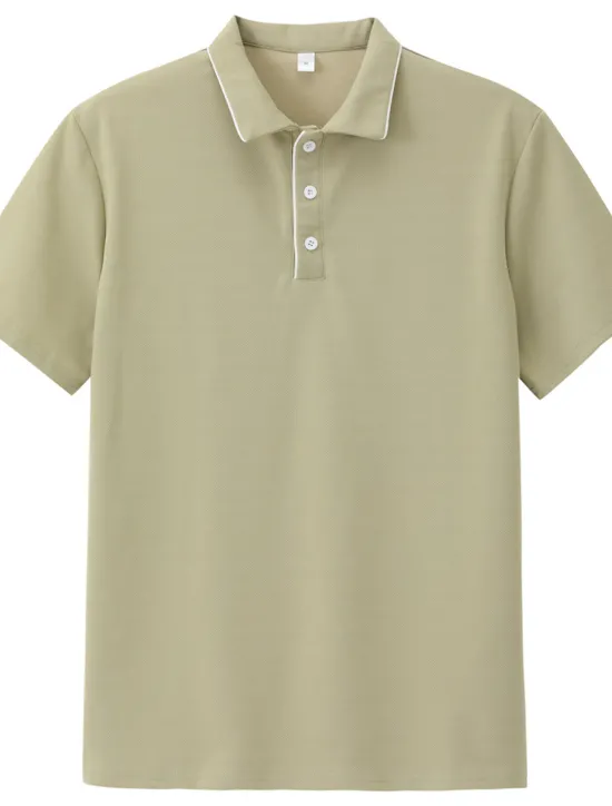 Discount OUKU Men's Polo Shirts Button Up Polos Casual Sports Lapel Short Sleeve Fashion Basic Plain Buttons Summer Regular Fit Light Green Dark Blue Light Blue Polo Shirts