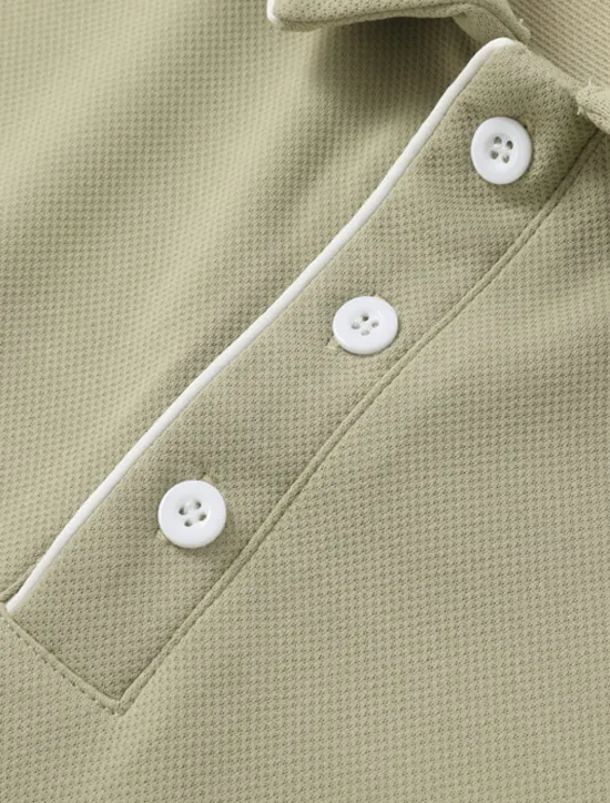 Discount OUKU Men's Polo Shirts Button Up Polos Casual Sports Lapel Short Sleeve Fashion Basic Plain Buttons Summer Regular Fit Light Green Dark Blue Light Blue Polo Shirts
