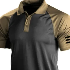 Best OUKU Men's Polo Shirts Golf Shirt Turndown Fashion Casual Comfortable Short Sleeve Black Yellow Blue Green Dark Gray Color Block 3D Print Turndown Vacation Street 3D Button-Down Clothing Clothes Polyester