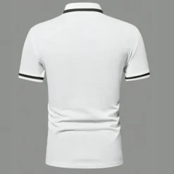 Clearance OUKU Men's Polo Shirts Golf Shirt Casual Sports Lapel Short Sleeve Fashion Basic Color Block Patchwork Front Pocket Summer Regular Fit White Red Navy Blue Blue Gray Polo Shirts