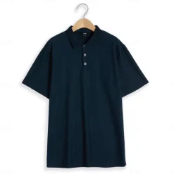 Hot OUKU Men's Polo Shirts Golf Shirt Casual Holiday Classic Short Sleeve Fashion Basic Plain Buttons Summer Regular Fit Navy Black White Yellow Green Dark Blue Polo Shirts