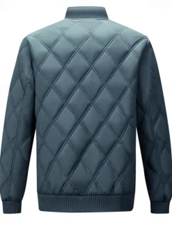 Best OUKU Men's Puffer Jacket Bomber Jacket Padded Zipper Pocket Polyster Pocket Outdoor Date Casual Daily Regular Fashion Casual Thermal Warm Windproof Winter Plain Dark Grey Black Puffer Jacket