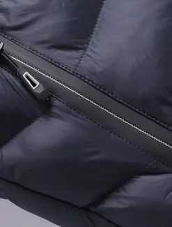 Online OUKU Men's Puffer Jacket Quilted Jacket Cardigan Parka Fur Trim Zipper Pocket Vacation Going out Casual Daily Warm Outdoor Casual Winter Letter Matte Black Black Yellow Red Puffer Jacket