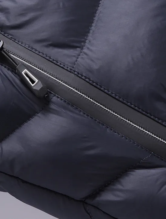 Online OUKU Men's Puffer Jacket Quilted Jacket Cardigan Parka Fur Trim Zipper Pocket Vacation Going out Casual Daily Warm Outdoor Casual Winter Letter Matte Black Black Yellow Red Puffer Jacket