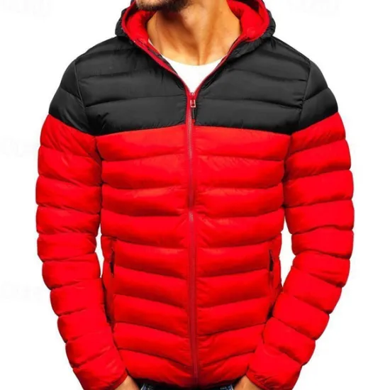 Sale OUKU Men's Puffer Jacket Quilted Jacket Transition Jacket Padded Jacket Pocket Polyster Fleece lined Vacation Daily Wear Date Regular Fashion Casual Comfortable Thermal Warm Fall & Winter Color Block