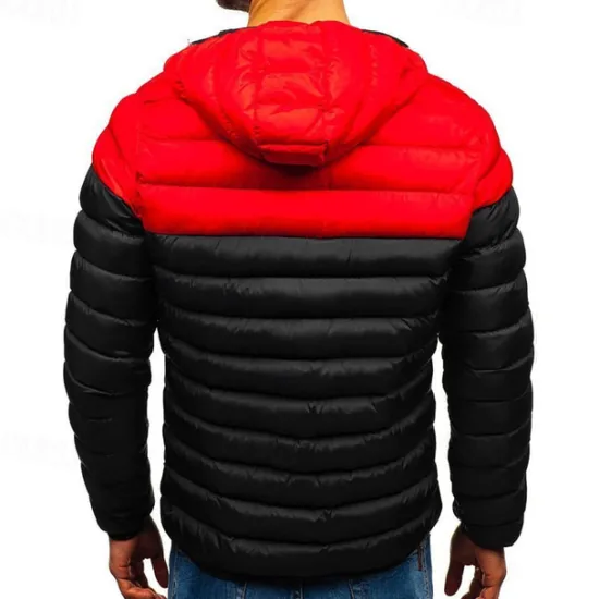 Sale OUKU Men's Puffer Jacket Quilted Jacket Transition Jacket Padded Jacket Pocket Polyster Fleece lined Vacation Daily Wear Date Regular Fashion Casual Comfortable Thermal Warm Fall & Winter Color Block