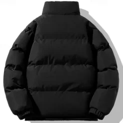 Hot OUKU Men's Puffer Jacket Quilted Jacket Padded Jacket Pocket Polyster Fleece lined Daily Wear Date Vacation Regular Fashion Casual Comfortable Thermal Warm Fall & Winter Solid / Plain Color Black Green