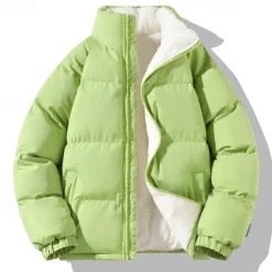 Hot OUKU Men's Puffer Jacket Quilted Jacket Padded Jacket Pocket Polyster Fleece lined Daily Wear Date Vacation Regular Fashion Casual Comfortable Thermal Warm Fall & Winter Solid / Plain Color Black Green