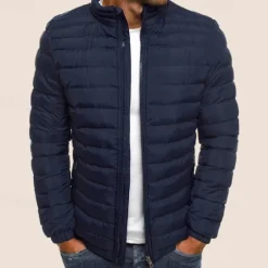 New OUKU Men's Puffer Jacket Transition Jacket Outdoor Classic Spring & Fall Polyester Windproof Lightweight Solid Color Light Blue Navy Big red Grass Green Vest