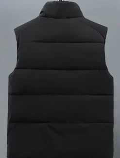 Hot OUKU Men's Puffer Vest Daily Casual Spring & Fall Pocket Polyester Comfortable Solid Color Pullover Regular Fit Black Gray Vest