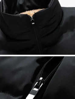 New OUKU Men's Puffer Vest Daily Casual Spring & Fall Pocket Polyester Comfortable Solid Color Zipper Stand Collar Regular Fit Black Red Dark Blue Vest