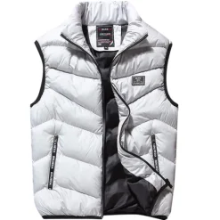 Outlet OUKU Men's Puffer Vest Gilet Hiking Thermal Warm Packable Breathable Winter Autumn / Fall Solid Color Black Red Navy Blue Gray Puffer Jacket