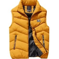 Outlet OUKU Men's Puffer Vest Gilet Hiking Thermal Warm Packable Breathable Winter Autumn / Fall Solid Color Black Red Navy Blue Gray Puffer Jacket