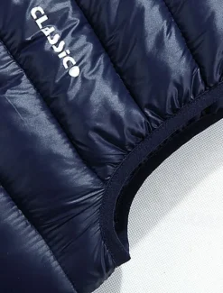 Clearance OUKU Men's Puffer Vest Going out Basic Fall & Winter Pocket Polyester Warm Letter Zipper Stand Collar Regular Fit Black Red Blue Army Green Vest