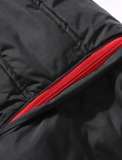 New OUKU Men's Puffer Vest Hoodie Vest Padded Gilet Quilted Vest Daily Date Vacation Fashion Casual Fall & Winter Pocket Polyester Warm Comfortable Color Block Zipper Hooded Regular Fit Black Red Army Green