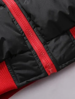 New OUKU Men's Puffer Vest Hoodie Vest Padded Gilet Quilted Vest Daily Date Vacation Fashion Casual Fall & Winter Pocket Polyester Warm Comfortable Color Block Zipper Hooded Regular Fit Black Red Army Green