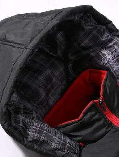 New OUKU Men's Puffer Vest Hoodie Vest Padded Gilet Quilted Vest Daily Date Vacation Fashion Casual Fall & Winter Pocket Polyester Warm Comfortable Color Block Zipper Hooded Regular Fit Black Red Army Green