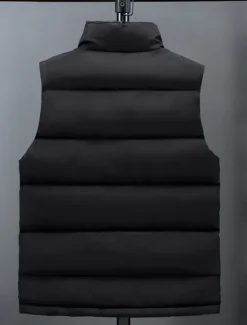 New OUKU Men's Puffer Vest Padded Gilet Quilted Vest Daily Date Vacation Fashion Casual Fall & Winter Pocket Polyester Warm Comfortable Solid Color Zipper Stand Collar Regular Fit Black White Red Dark Blue