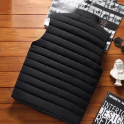 Best OUKU Men's Puffer Vest Quilted Vest Daily Date Vacation Fashion Casual Fall & Winter Pocket Polyester Warm Comfortable Solid Color Zipper Stand Collar Regular Fit Black Army Green Dark Blue Vest Red