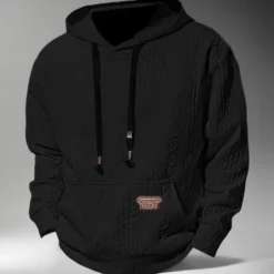 Sale OUKU Men's Pullover Hoodie Sweatshirt Black White Coffee Hooded Plain Work Sports & Outdoor Casual Streetwear Basic Casual Spring & Fall Cross-Seasons Clothing Apparel Hoodies Sweatshirts