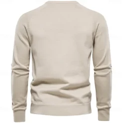 OUKU Men's Pullover Sweater Jumper Knit Solid Color Crew Neck Knitwear Elegant Christmas Outdoor Clothing Apparel Raglan Sleeves Spring Fall Black Red S M L