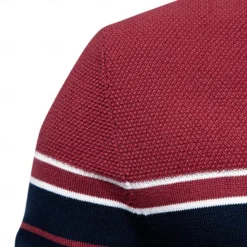 Outlet OUKU Men's Pullover Sweater Jumper Ribbed Knit Regular Tops Color Block Striped Crew Neck Knitwear Daily Outdoor Vacation Clothing Apparel Spring Fall Wine Navy Blue S M L