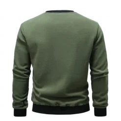 New OUKU Men's Pullover Wine Red Black Light Green Army Green Blue Round Neck Plain Sports & Outdoor Sports Streetwear non-printing Designer Basic Casual Winter Clothing Apparel Hoodies Sweatshirts