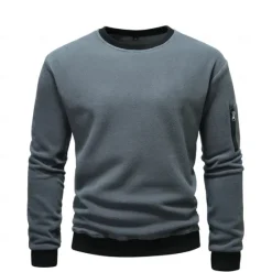 New OUKU Men's Pullover Wine Red Black Light Green Army Green Blue Round Neck Plain Sports & Outdoor Sports Streetwear non-printing Designer Basic Casual Winter Clothing Apparel Hoodies Sweatshirts