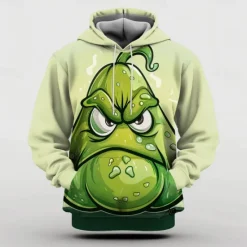 New OUKU Men's Pumpkin Funny Hoodie Hoodies Sweatshirt Fashion Long Sleeve Crew Neck Dark Green Green Fall Winter Designer