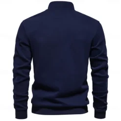 Outlet OUKU Men's Quarter Zip Hoodie White Half Zip Plain Casual Athletic Clothing Apparel Hoodies Sweatshirts Long Sleeve