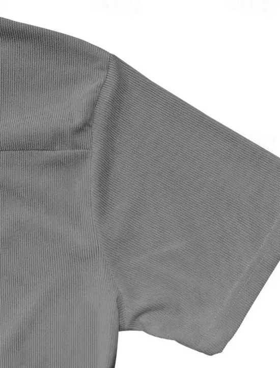 New OUKU Men's Quarter Zip Polo Golf Shirt Daily Holiday Quarter Zip Short Sleeve Fashion Basic Plain Zip Up Summer Spring Regular Fit Black White Blue Khaki Gray Quarter Zip Polo