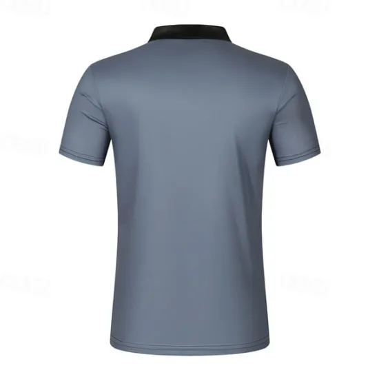 OUKU Men's Quarter Zip Polo Golf Shirt Daily Holiday Lapel Short Sleeve Fashion Basic Color Block Patchwork Spring & Summer Regular Fit Black White Red Blue Black White Quarter Zip Polo Gray