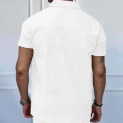Online OUKU Men's Quarter Zip Polo Golf Shirt Daily Holiday Turndown Short Sleeve Fashion Basic Plain Spring & Summer Regular Fit Black White Blue Khaki Light Grey Quarter Zip Polo