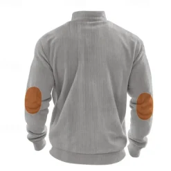 Online OUKU Men's Quarter Zip Polo Golf Shirt Daily Holiday Quarter Zip Long Sleeve Fashion Modern Color Block Patchwork Spring & Fall Regular Fit Navy Blue Light Grey Army Green Apricot Quarter Zip Polo
