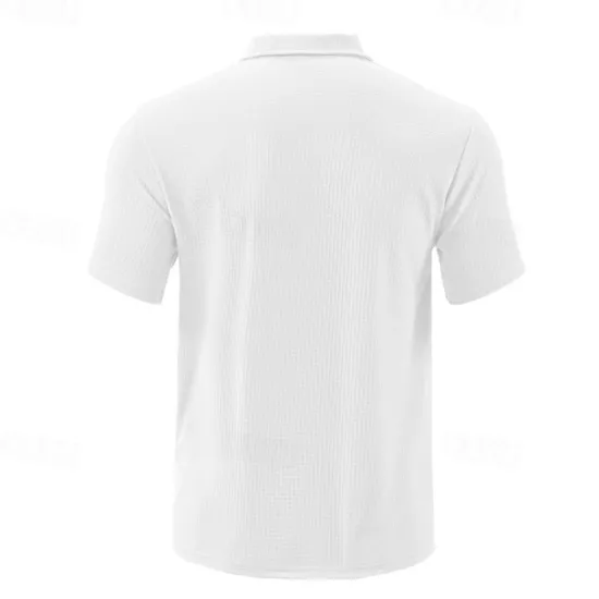 Outlet OUKU Men's Quarter Zip Polo Golf Shirt Daily Holiday Quarter Zip Short Sleeve Fashion Basic Plain Summer Regular Fit Black White Wine Navy Blue Khaki Quarter Zip Polo