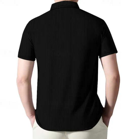 Outlet OUKU Men's Quarter Zip Polo Golf Shirt Daily Holiday Quarter Zip Short Sleeve Fashion Basic Plain Summer Regular Fit Black White Wine Navy Blue Khaki Quarter Zip Polo