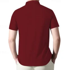 Outlet OUKU Men's Quarter Zip Polo Golf Shirt Daily Holiday Quarter Zip Short Sleeve Fashion Basic Plain Summer Regular Fit Black White Wine Navy Blue Khaki Quarter Zip Polo