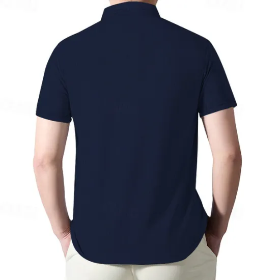 Outlet OUKU Men's Quarter Zip Polo Golf Shirt Daily Holiday Quarter Zip Short Sleeve Fashion Basic Plain Summer Regular Fit Black White Wine Navy Blue Khaki Quarter Zip Polo