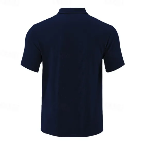 Outlet OUKU Men's Quarter Zip Polo Golf Shirt Daily Holiday Quarter Zip Short Sleeve Fashion Basic Plain Summer Regular Fit Black White Wine Navy Blue Khaki Quarter Zip Polo