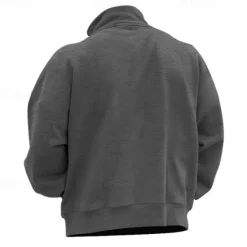 New OUKU Men's Quarter Zip Polo Golf Shirt Daily Holiday Quarter Zip Long Sleeve Fashion Modern Plain Spring & Fall Regular Fit Black White Wine Red Camel Light Grey Quarter Zip Polo