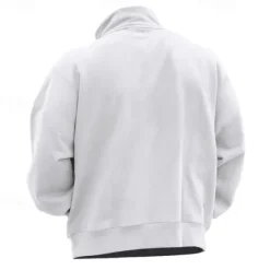 New OUKU Men's Quarter Zip Polo Golf Shirt Daily Holiday Quarter Zip Long Sleeve Fashion Modern Plain Spring & Fall Regular Fit Black White Wine Red Camel Light Grey Quarter Zip Polo