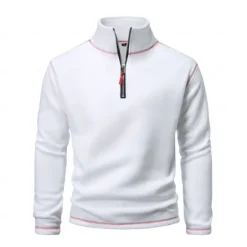 New OUKU Men's Quarter Zip Sweatshirt Black White Blue Green Dark Gray Standing Collar Plain Sports & Outdoor Sports Streetwear non-printing Designer Basic Casual Winter Clothing Apparel Hoodies Sweatshirts