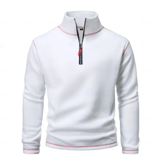 New OUKU Men's Quarter Zip Sweatshirt Black White Blue Green Dark Gray Standing Collar Plain Sports & Outdoor Sports Streetwear non-printing Designer Basic Casual Winter Clothing Apparel Hoodies Sweatshirts