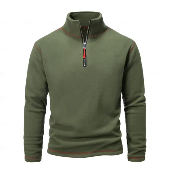 New OUKU Men's Quarter Zip Sweatshirt Black White Blue Green Dark Gray Standing Collar Plain Sports & Outdoor Sports Streetwear non-printing Designer Basic Casual Winter Clothing Apparel Hoodies Sweatshirts