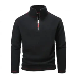 New OUKU Men's Quarter Zip Sweatshirt Black White Blue Green Dark Gray Standing Collar Plain Sports & Outdoor Sports Streetwear non-printing Designer Basic Casual Winter Clothing Apparel Hoodies Sweatshirts